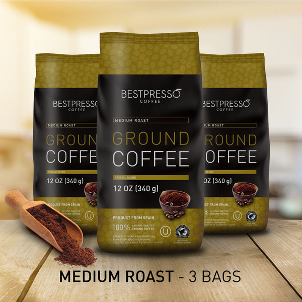 Medium Roast Ground Coffee, 12 Ounce (Pack of 3)