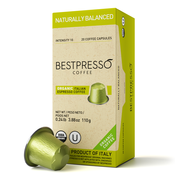 Organic USDA Bestpresso Coffee For Nespresso Original - Naturally Balanced 120 Pods