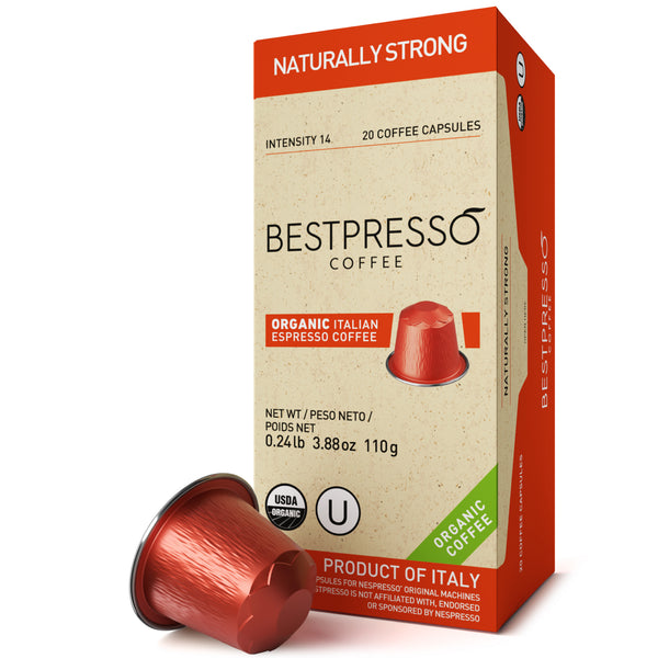 Organic USDA Bestpresso Coffee For Nespresso Original - Naturally Strong 120 Pods